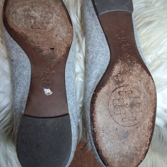 Tory Burch rare gray wool Reva flats 8 - Picture 7 of 10